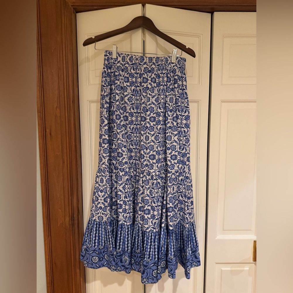 Cara Cara Chase Maxi Skirt in Spanish Tile Blue - Small - Picture 6 of 9